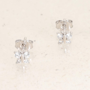 Boucles d'oreilles Papillon AÉLYS en Argent 925/1000 et Oxydes - AE-B6OZ0416