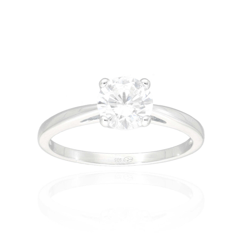 Bague Solitaire AÉLYS en Argent 925/1000 et Oxyde - AE-BA6OZ0303