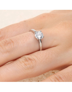 Bague Solitaire AÉLYS en Argent 925/1000 et Oxyde - AE-BA6OZ0303