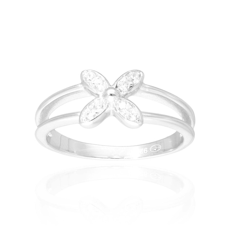 Bague Fleur AÉLYS en Argent 925/1000 et Oxydes - AE-BA6OZ0305