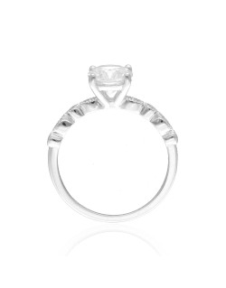 Bague Solitaire Accompagné AÉLYS en Argent 925/1000 et Oxydes - AE-BA6OZ0306