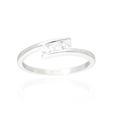 Bague Trilogie AÉLYS en Argent 925/1000 avec Oxydes - AE-BA6OZ0320