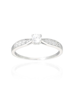 Bague Solitaire Accompagné AÉLYS en Argent 925/1000 avec Oxyde - AE-BA6OZ0321