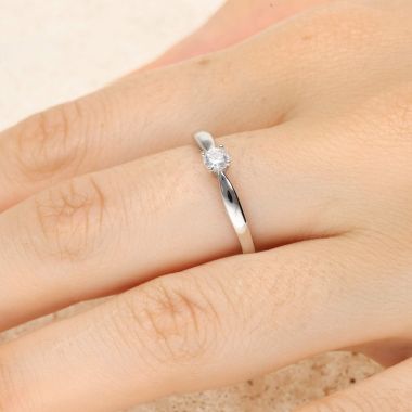 Bague Solitaire AÉLYS en Argent 925/1000 avec Oxyde - 3,5 mm - AE-BA6OZ0315