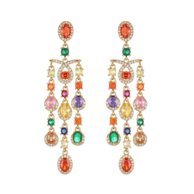 Boucles d'oreilles CHAVIZA - HIPANEMA avec Zircons Multicolore - E24CHAVO