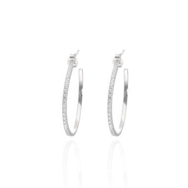 Boucles d'oreilles Créoles AÉLYS en Argent 925/1000 et Oxydes - AE-B6OZ0434