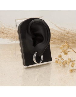 Boucles d'oreilles Créoles Feuillage ETIKA en Acier - AE-B70137