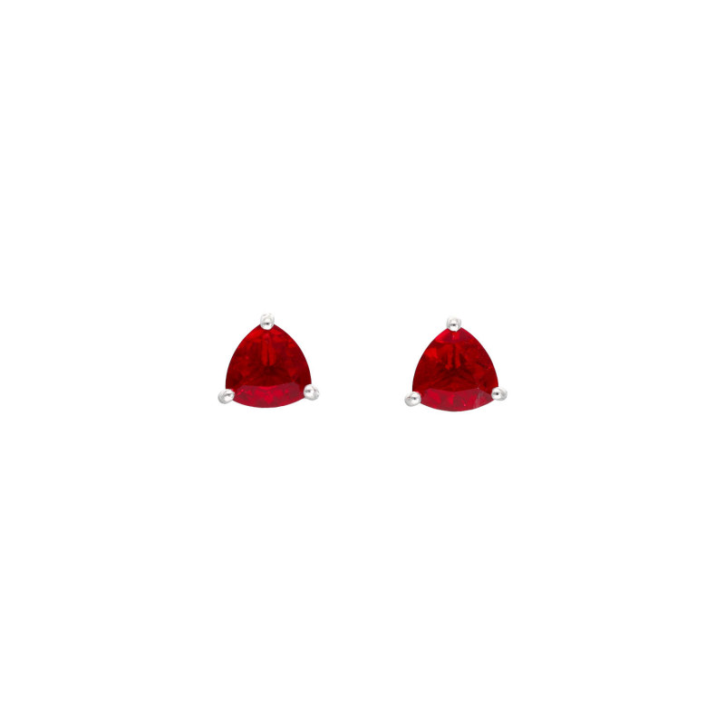 Boucles d'oreilles AÉLYS en Argent 925/1000 et Oxydes Rouges - AE-B6OZ0444