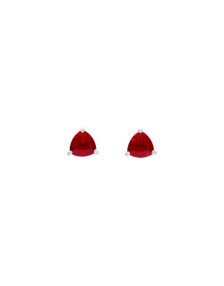 Boucles d'oreilles AÉLYS en Argent 925/1000 et Oxydes Rouges - AE-B6OZ0444