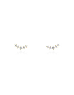 Boucles d'oreilles AÉLYS en Argent 925/1000 Jaune et Oxydes - AE-B6OZ0454