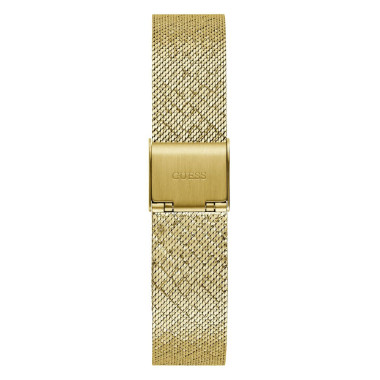 Montre BOA - GUESS Femme Cadran Doré avec Logo G et Bracelet Acier Maille Milanaise Python Doré - GW0748L2