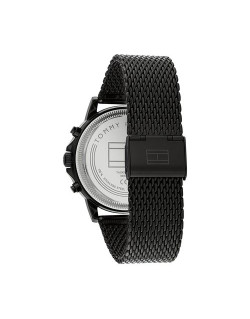 Montre STEWART - TOMMY HILFIGER Homme Cadran Noir Bracelet Maille Milanaise Noir - 1710610