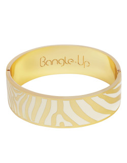 Bracelet Manchette BANGLE UP en Laiton Doré et Laque Colorée Beige - BUP19ZEBBFA03T1