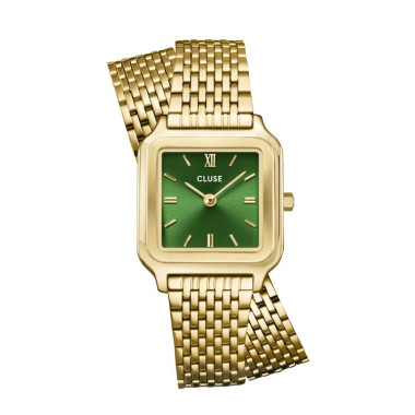 Montre GRACIEUSE PETITE - CLUSE Femme Cadran Vert Bracelet Acier Or - CW11811