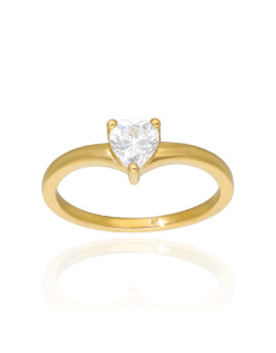 Bague Cœur Solitaire AÉLYS en Plaqué Or avec Oxyde - AE-BA5OZ0003