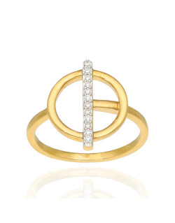 Bague AÉLYS en Plaqué Or Bicolore avec Oxydes - AE-BA5OZ0004