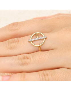 Bague AÉLYS en Plaqué Or Bicolore avec Oxydes - AE-BA5OZ0004