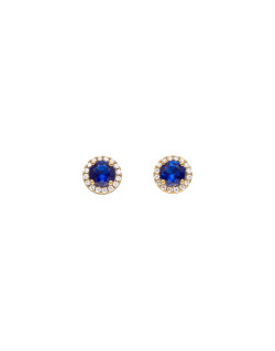 Boucles d'oreilles AÉLYS en Plaqué Or avec Spinelle Bleu et Oxydes  - AE-B5SP0006