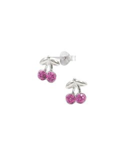 Boucles d'oreilles Cerise AÉLYS Enfant en Argent 925/1000 et Cristal rose - AE-B6CR0047