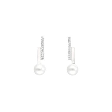 Boucles d'oreilles LA PETITE Perle en Argent 925/1000 et Perle d'eau douce - AE-B6PLD0007