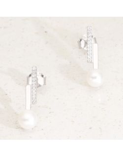 Boucles d'oreilles LA PETITE Perle en Argent 925/1000 et Perle d'eau douce - AE-B6PLD0007