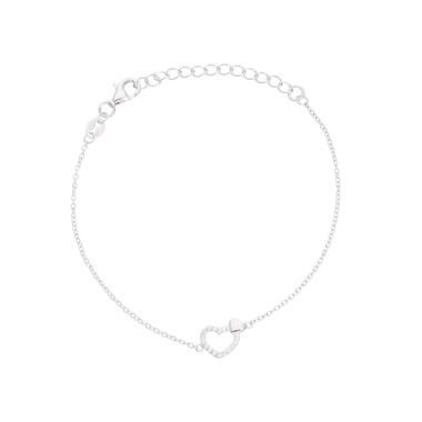 Bracelet Coeur AÉLYS en Argent 925/1000 Blanc et Oxyde - AE-BR6OZ0017