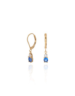 Boucles d'oreilles AÉLYS en Plaqué Or avec Spinelle Bleu et Oxydes  - AE-B5SP0010