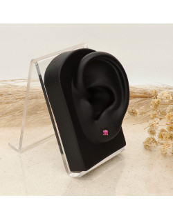 Boucles d'oreilles AÉLYS en Plaqué Or avec Spinelle Rouge - AE-B5SP0012