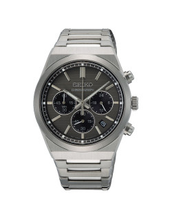 Montre SEIKO Homme Cadran Noir Bracelet Acier Gris - SSB455P1
