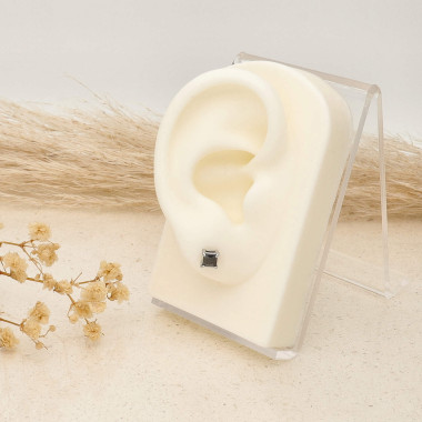 Boucles d'oreilles ETIKA en Acier avec Oxyde Noir - AE-B7OZ0039