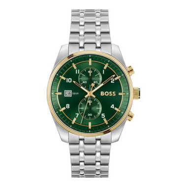 Montre SKYTRAVELLER - BOSS Homme Cadran Vert Bracelet Acier - 1514195