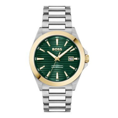 Montre STRIKE - BOSS Homme Cadran Vert Bracelet Acier - 1514173