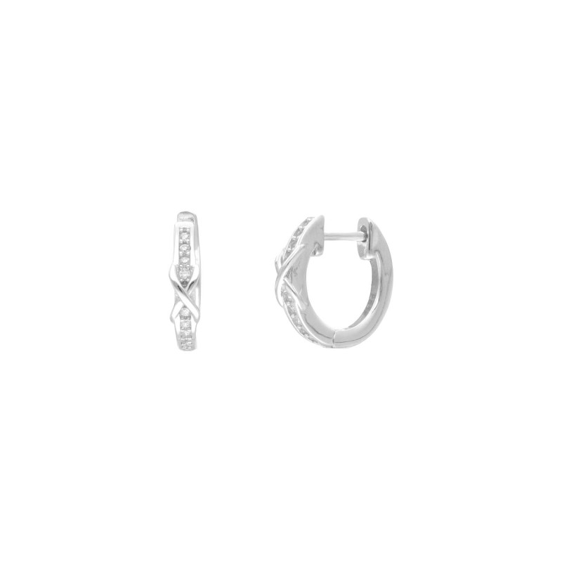 Créoles COROA en Argent 925/1000 avec Oxydes - 10 mm - AE-B6OZ0461