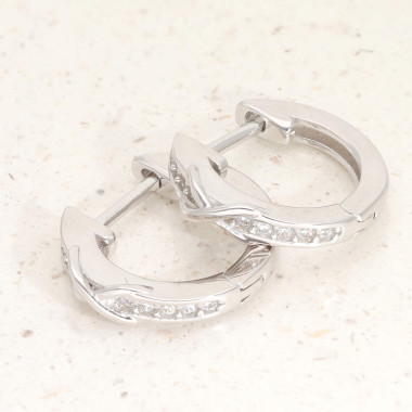 Créoles COROA en Argent 925/1000 avec Oxydes - 10 mm - AE-B6OZ0461