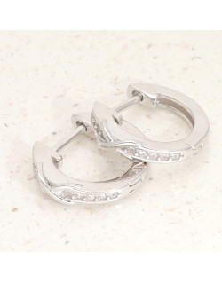 Créoles COROA en Argent 925/1000 avec Oxydes - 10 mm - AE-B6OZ0461