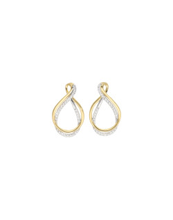 Boucles d'oreilles COROA en Argent 925/1000 Bicolore avec Oxydes - AE-B6OZ0464