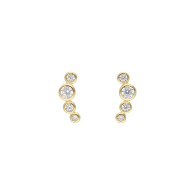 Boucles d'oreilles LINHA en Argent 925/1000 Jaune avec Oxydes - AE-B6OZ0470