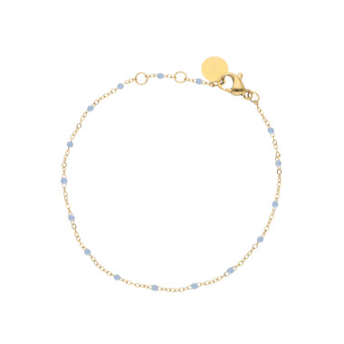 Bracelet ETIKA en Acier avec Perle de Résine Bleue - AE-BR7PR0019