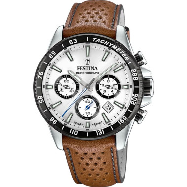 Montre TIMELESS CHRONOGRAPH - FESTINA Homme Bracelet Cuir Marron - F20561/1