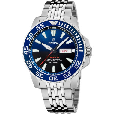 Montre THE ORIGINALS/DIVER - FESTINA Homme Cadran Bleu Bracelet Acier - F20661/1