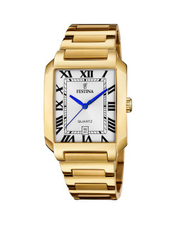 Montre ON THE SQUARE - FESTINA Homme Cadran Rectangle Bracelet Acier Doré - F20678/1