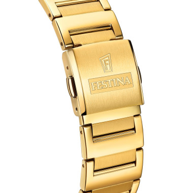 Montre ON THE SQUARE - FESTINA Homme Cadran Rectangle Bracelet Acier Doré - F20678/1