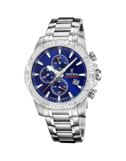 Montre TIMELESS CHRONOGRAPH - FESTINA Homme Cadran Bleu Bracelet Acier - F20704/2