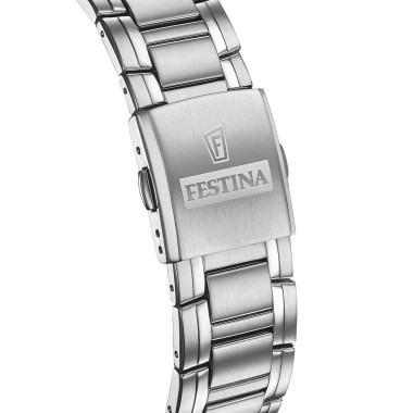 Montre TIMELESS CHRONOGRAPH - FESTINA Homme Cadran Bleu Bracelet Acier - F20704/2