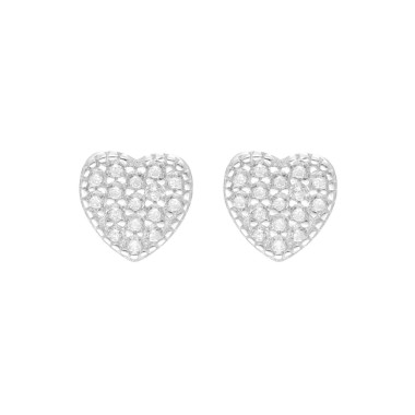 Boucles d'oreilles Cœur AÉLYS en Argent 925/1000 avec Oxydes - AE-B6OZ0476