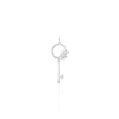 Pendentif Clé AÉLYS en Argent 925/1000 avec Oxydes Blancs - AE-P6OZ0006