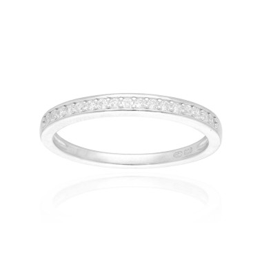 Bague Demi-Tour AÉLYS en Argent 925/1000 avec Oxydes Blancs - AE-BA6OZ0326