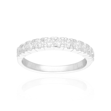 Bague Demi-Tour AÉLYS en Argent 925/1000 avec Oxydes Blancs - AE-BA6OZ0327