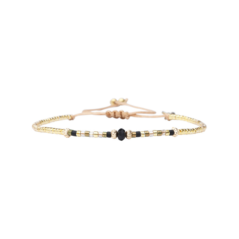 Bracelet Julia HOO MY LOVELY BLACK - BELLE MAIS PAS QUE avec Perles de Miyuki - LOBL-B2068BK