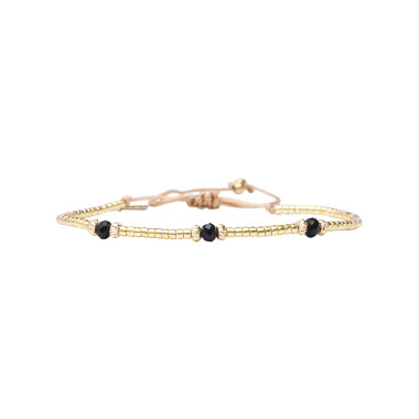 Bracelet Nina HOO MY LOVELY BLACK - BELLE MAIS PAS QUE avec Perles de Miyuki - LOBL-B2069BK